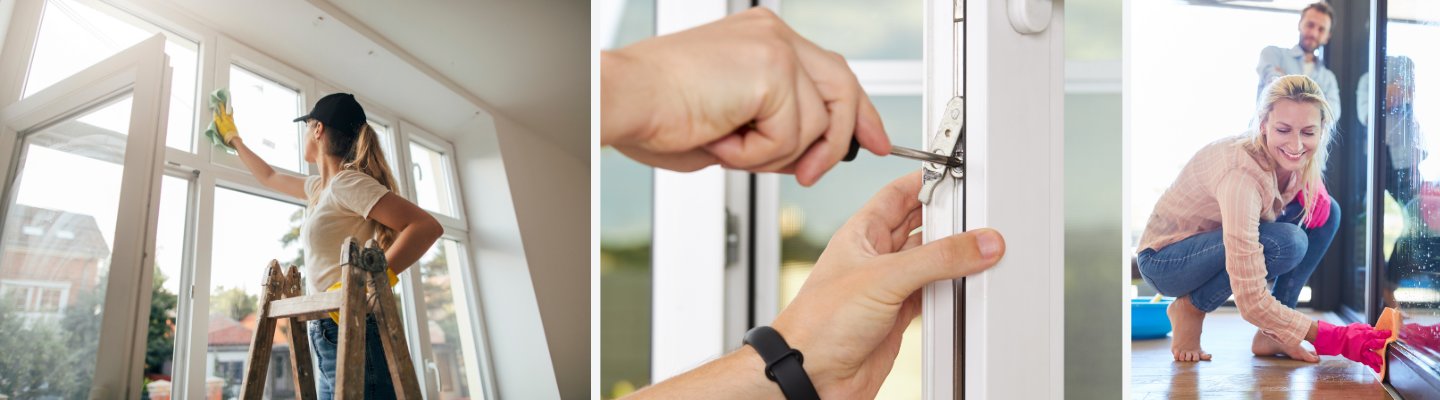 Pflege und Reinigung für Fenster und Türen