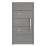 Aluminium-Haustür ADREA 75 von Aluhaus in Graualuminium RAL 9007, Außenansicht
