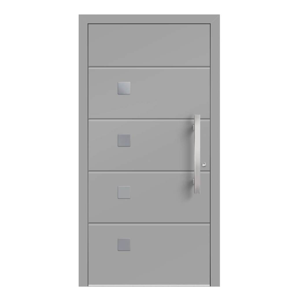 Aluminium-Haustür ADREA 75 von Aluhaus in Weißaluminium RAL 9006, Außenansicht