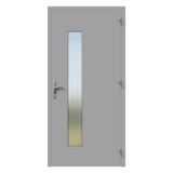 Aluminium-Haustür AGAPIT 75, Applikation Edelstahl matt