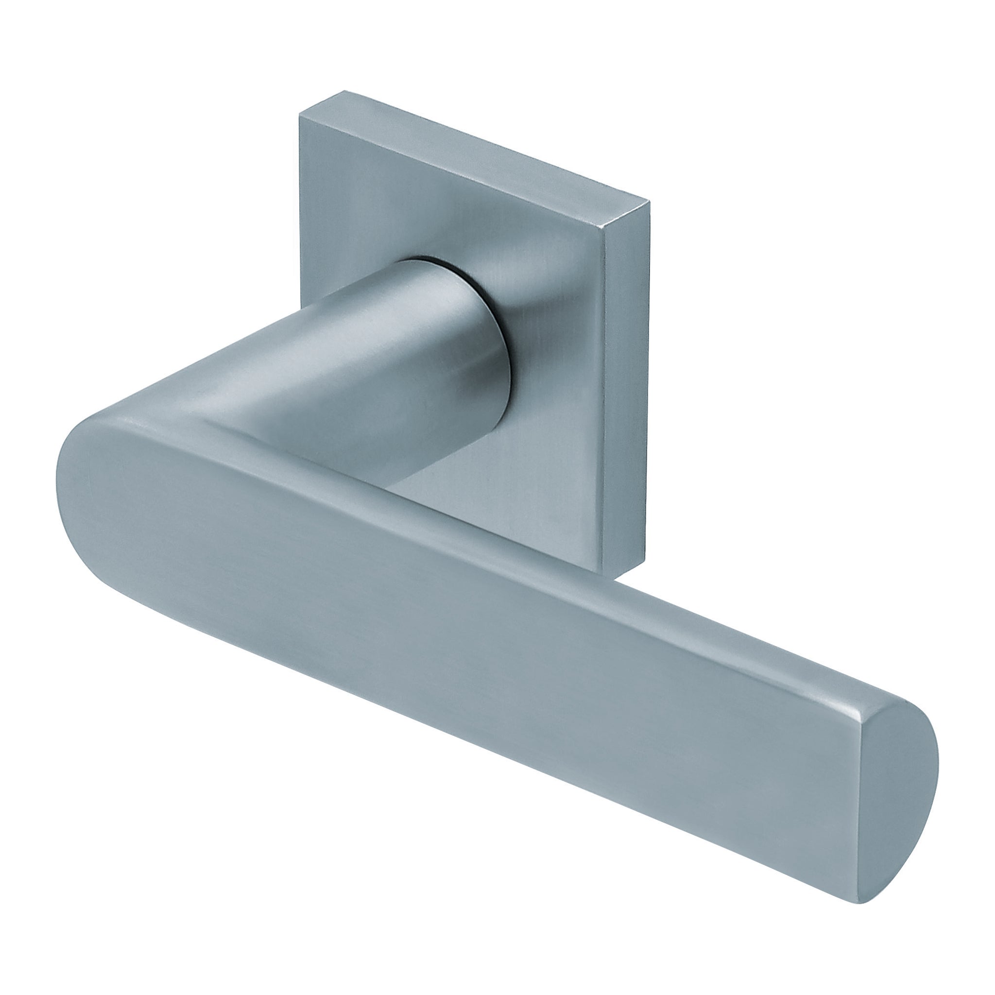 Drückergarnitur SCOOP 1008Q auf Quadratrosette, Edelstahl matt-Drückergarnitur-SCOOP-GÜRTLER.shop