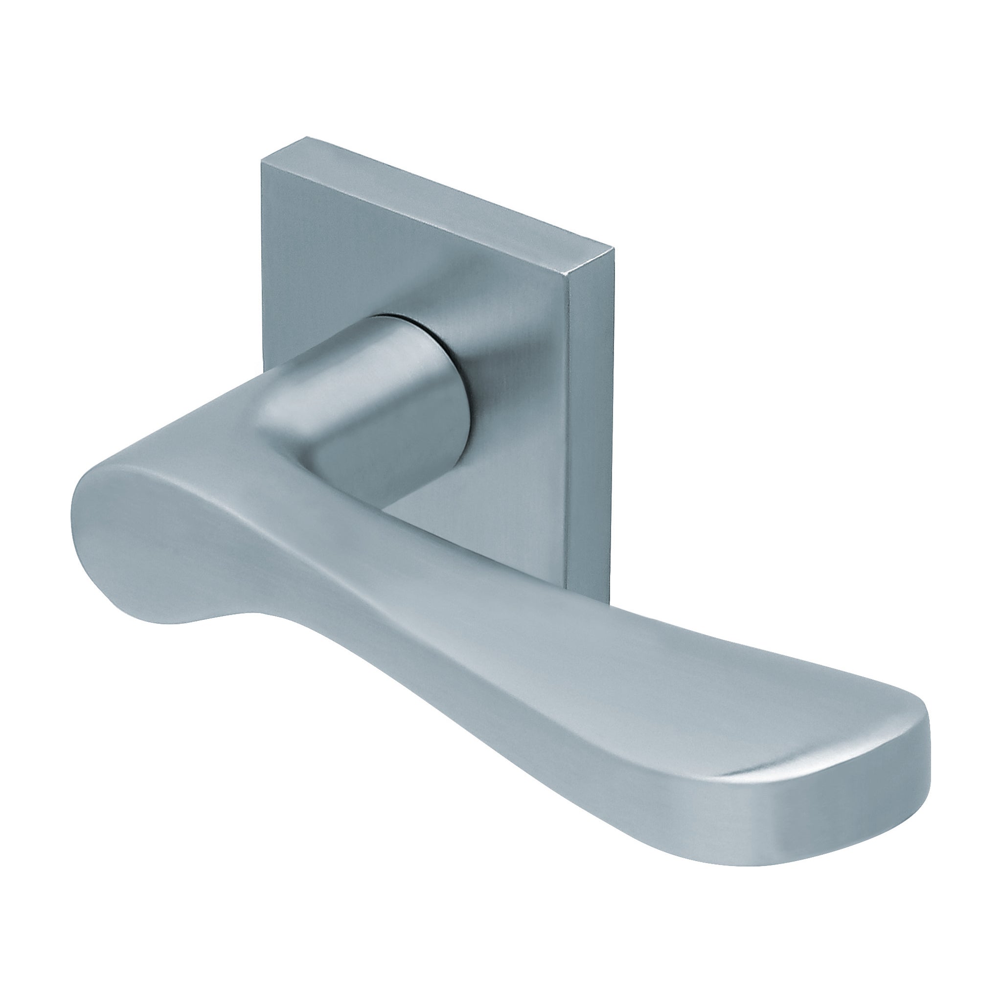 Drückergarnitur SCOOP 1024Q auf Quadratrosette, Edelstahl matt-Drückergarnitur-SCOOP-GÜRTLER.shop