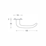 Drückergarnitur SCOOP 1103, flache Quadratrosette, Edelstahl matt
