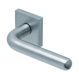 Drückergarnitur SCOOP 1200Q auf Quadratrosette, Edelstahl matt-Drückergarnitur-SCOOP-GÜRTLER.shop