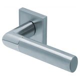 Drückergarnitur SCOOP 1212Q auf Quadratrosette, Edelstahl matt-Drückergarnitur-SCOOP-GÜRTLER.shop