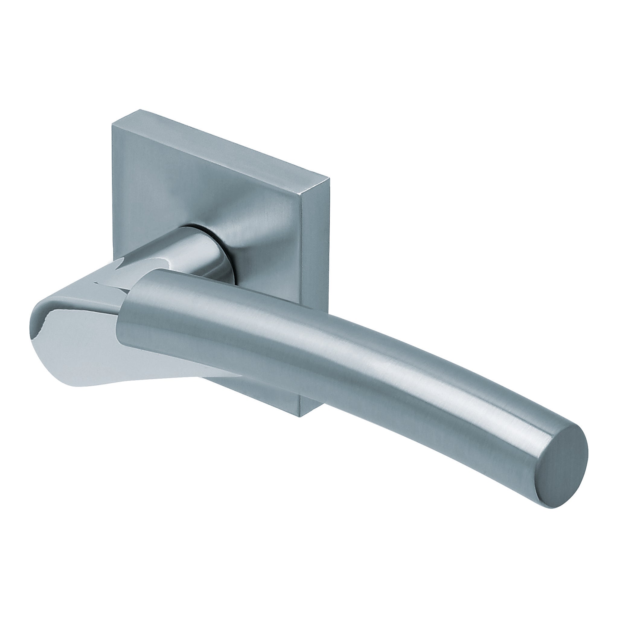 Drückergarnitur SCOOP 1764Q auf Quadratrosette, Edelstahl matt-Drückergarnitur-SCOOP-GÜRTLER.shop