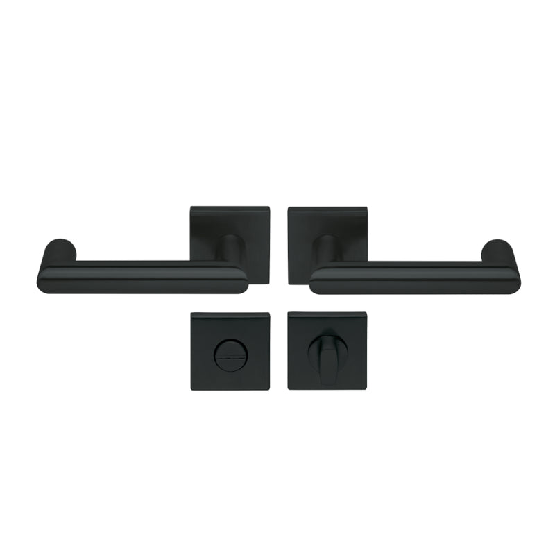 Drückergarnitur SCOOP 2009Q auf Quadratrosette, Schwarz matt-Drückergarnitur-SCOOP-WC-Ausführung-Pullbloc 3.1-GÜRTLER.shop