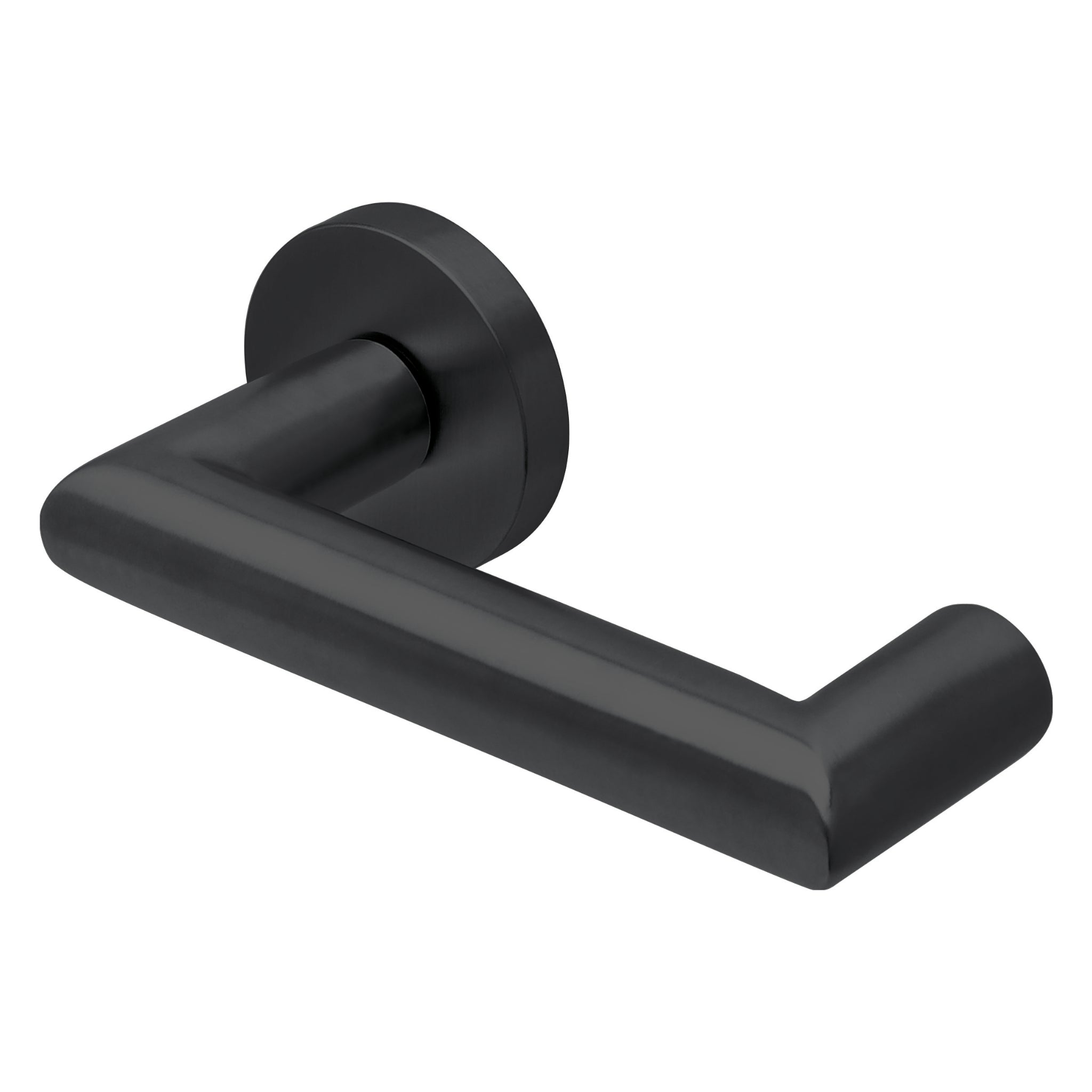 Drückergarnitur SCOOP 2009 auf Rundrosette, Schwarz matt-Drückergarnitur-SCOOP-OS-Ausführung-Pullbloc 3.1-GÜRTLER.shop