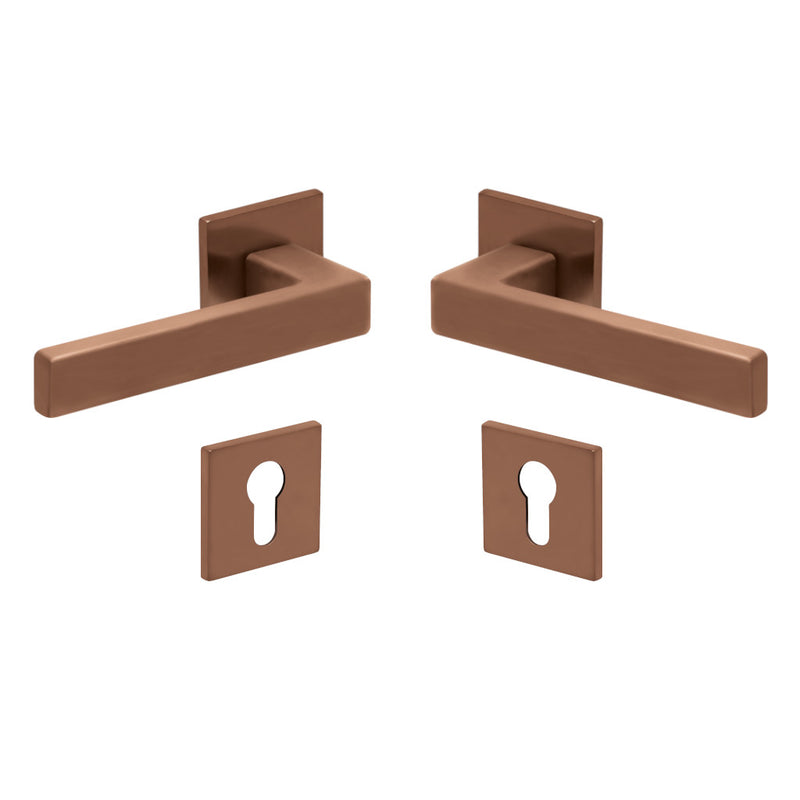 Drückergarnitur Formspiele 8040Q Quadrat, Kupfer matt-Drückergarnitur-SCOOP-PZ-Garnitur-GÜRTLER.shop