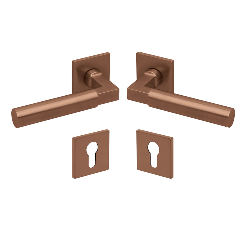 Drückergarnitur Formspiele 8080 Quadrat, Kupfer matt-Drückergarnitur-SCOOP-PZ-Garnitur-GÜRTLER.shop