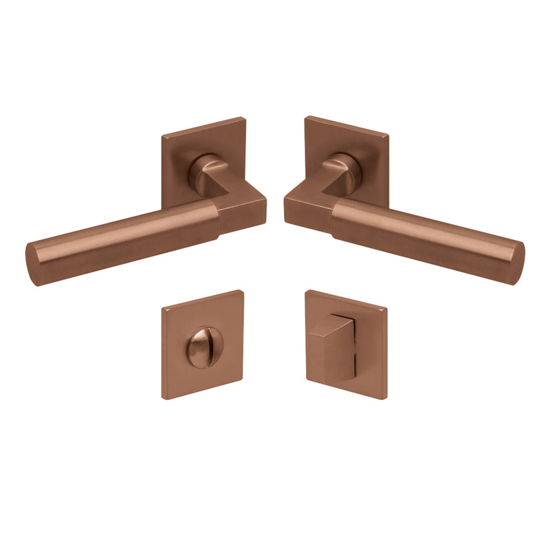 Drückergarnitur Formspiele 8080 Quadrat, Kupfer matt-Drückergarnitur-SCOOP-WC-Garnitur-GÜRTLER.shop