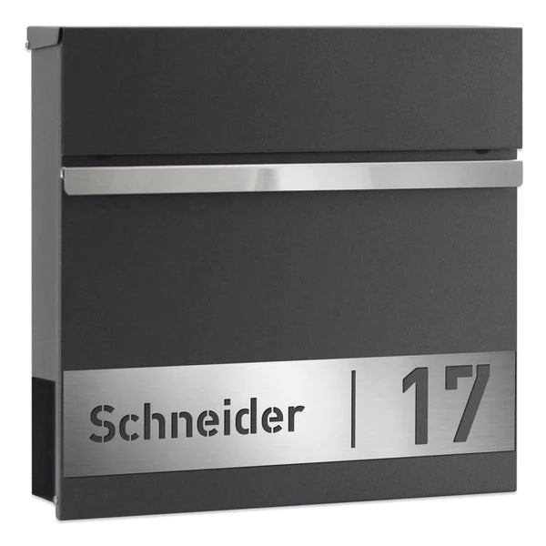 Briefkasten B3 mit Standfüßen und Zeitungsfachabdeckung