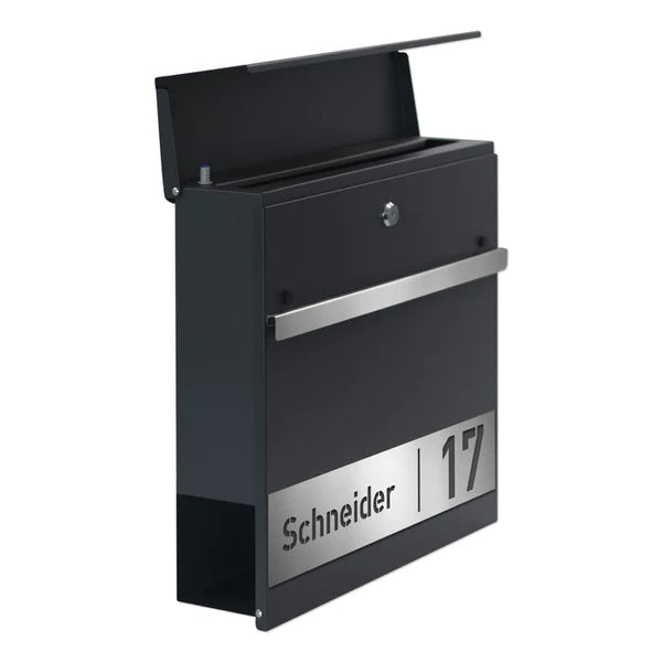 Briefkasten B3 mit Standfüßen und Zeitungsfachabdeckung-Briefkasten-AlbersDesign-GÜRTLER.shop