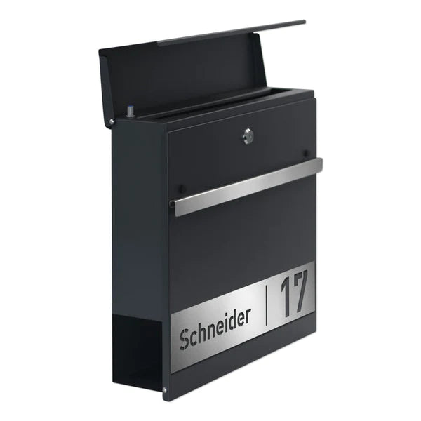 Briefkasten B3 mit Standfüßen und Zeitungsfachabdeckung