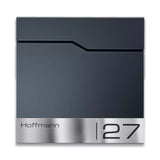 Briefkasten B22 mit Edelstahlblende für Name und Nummer