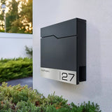 Briefkasten B22 mit Edelstahlblende für Name und Nummer