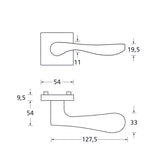 Drückergarnitur SCOOP 1024Q auf Quadratrosette, Edelstahl matt - GÜRTLER.shop