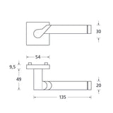 Drückergarnitur SCOOP 1765Q auf Quadratrosette, Edelstahl matt - GÜRTLER.shop