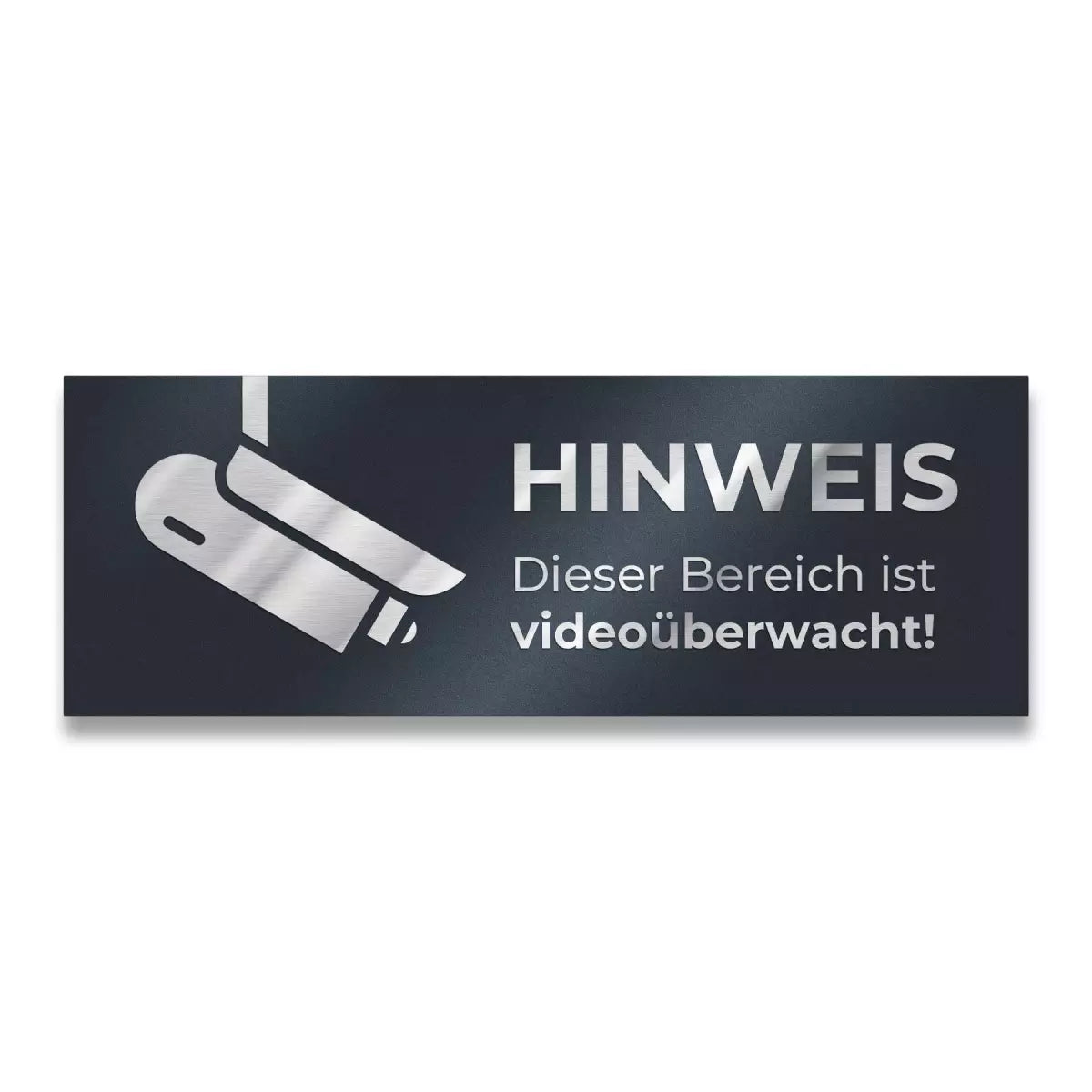Hinweisschild "Dieser Bereich ist videoüberwacht!" aus Edelstahl, pulverbeschichtet