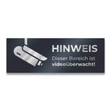 Hinweisschild "Dieser Bereich ist videoüberwacht!" aus Edelstahl, pulverbeschichtet