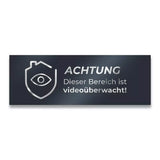 Hinweisschild "Achtung - Dieser Bereich ist videoüberwacht!", pulverbeschichtet