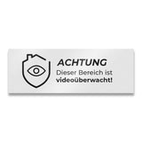 Hinweisschild "Achtung - Dieser Bereich ist videoüberwacht!", pulverbeschichtet