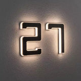 LED Hausnummer / Buchstabe H22 mit Solarpanel, schwarz