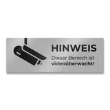 Hinweisschild "Dieser Bereich ist videoüberwacht!" aus Edelstahl, pulverbeschichtet