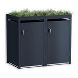 Mülltonnenbox MB21 für 2 Mülltonnen mit Pflanzdach
