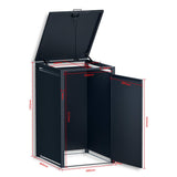 Mülltonnenbox MB3, mit Automatikdeckel, pulverbeschichtet, abschließbar