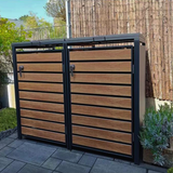 Mülltonnenbox MB32 für 2 Tonnen, mit Automatikdeckel, pulverbeschichtet, abschließbar