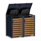 Mülltonnenbox MB32 für 2 Tonnen, mit Automatikdeckel, pulverbeschichtet, abschließbar
