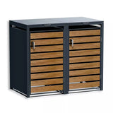 Mülltonnenbox MB32 für 2 Tonnen, mit Automatikdeckel, pulverbeschichtet, abschließbar