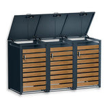 Mülltonnenbox MB32 für 3 Tonnen, mit Automatikdeckel, pulverbeschichtet, abschließbar