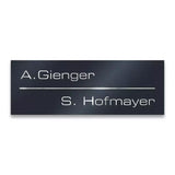 Namensschild oder Briefkastenschild aus Edelstahl, pulverbeschichtet