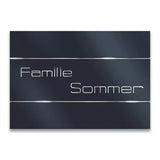 Namensschild NS2 aus Edelstahl mit kratzfestem Acrylglas in Anthrazitgrau RAL7016