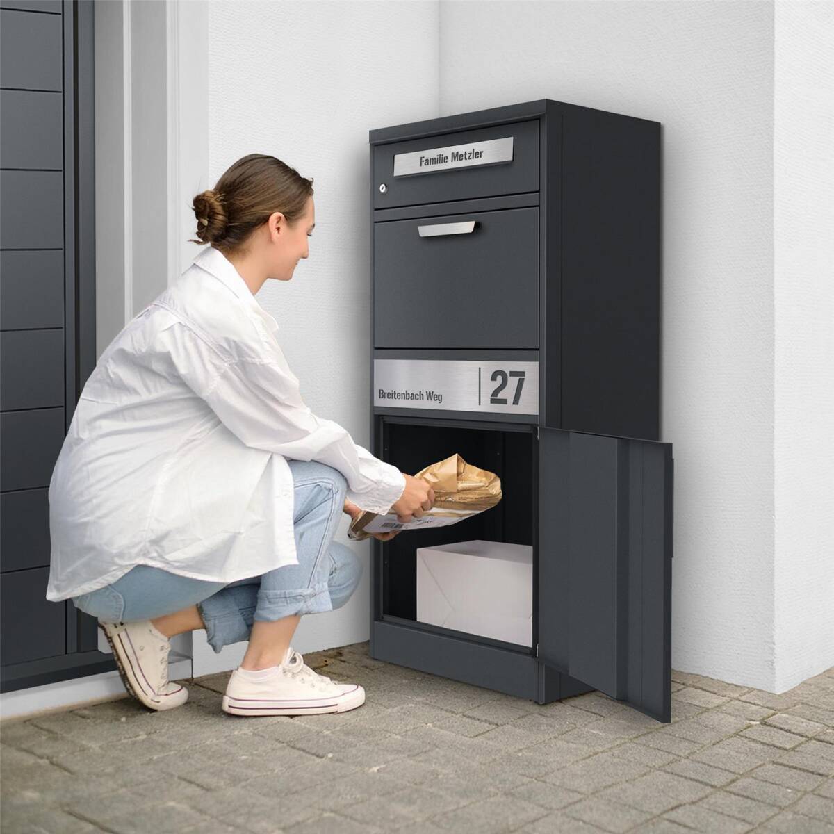 Paketbox PB1, freistehend, für Briefe und Pakete