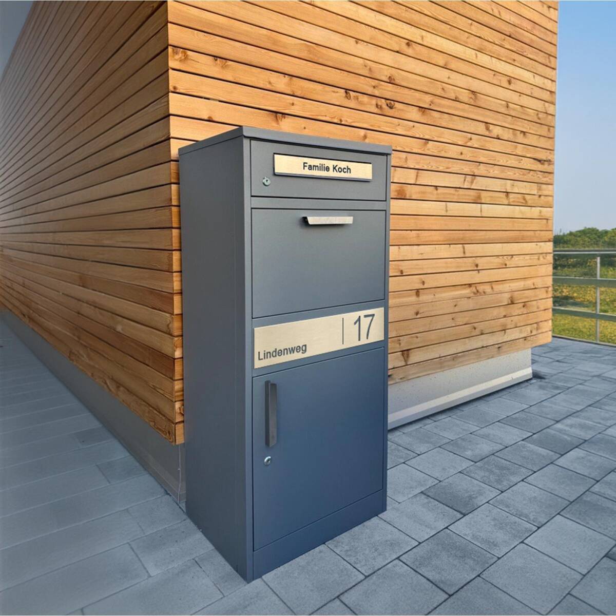Paketbox PB1, freistehend, für Briefe und Pakete