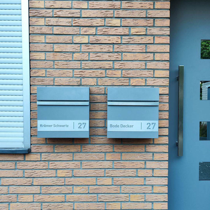 Briefkasten B3 personalisiert mit Edelstahl-Schild