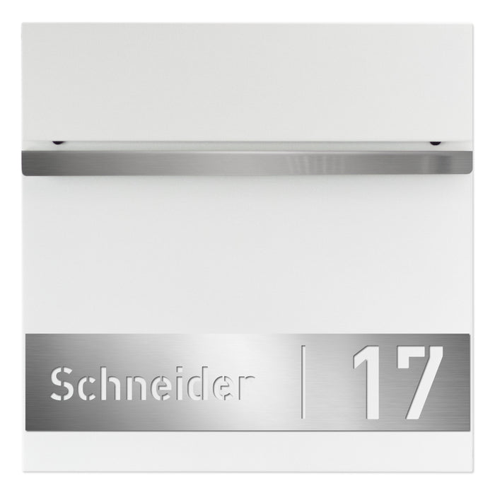 Briefkasten B3 personalisiert mit Edelstahl-Schild