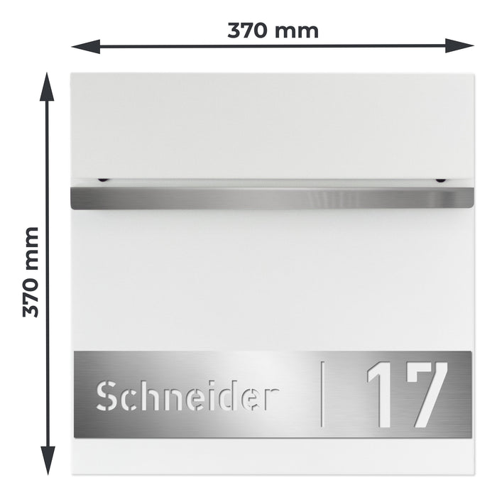 Briefkasten B3 personalisiert mit Edelstahl-Schild