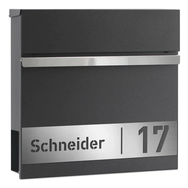 Briefkasten B3 mit Standfüßen und Zeitungsfachabdeckung