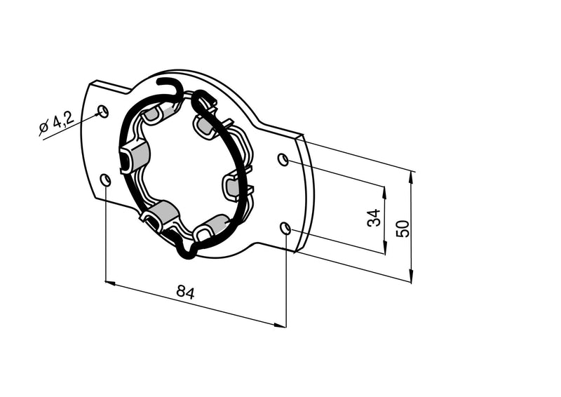 Antriebslager für Somfy-Motoren, universal, mit Federring, für Blendkappen (bis 50Nm) - GÜRTLER.shop