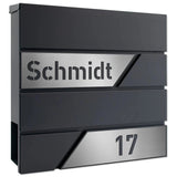 Briefkasten B1 personalisiert mit Edelstahl-Schild - GÜRTLER.shop