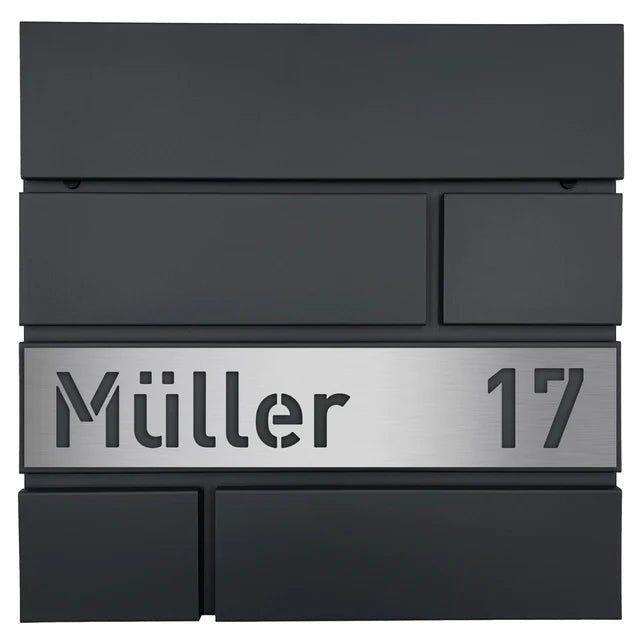 Briefkasten B2, personalisiert mit Edelstahlschild - GÜRTLER.shop