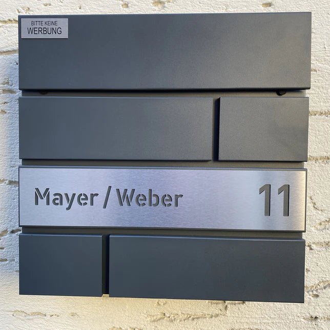 Briefkasten B2, personalisiert mit Edelstahlschild - GÜRTLER.shop