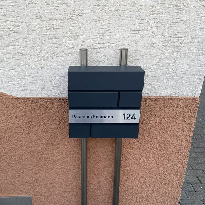 Briefkasten B2, personalisiert mit Edelstahlschild - GÜRTLER.shop