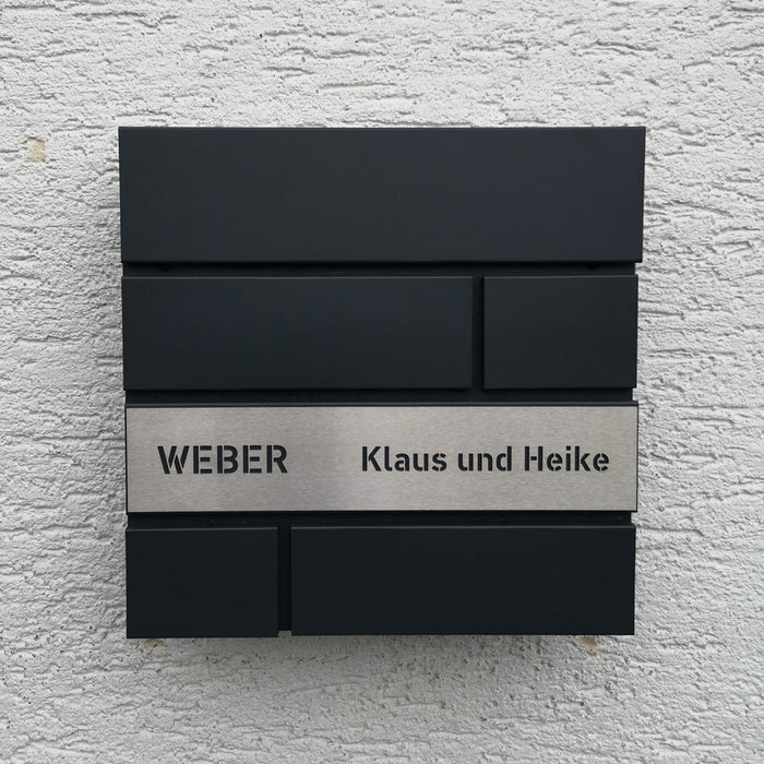 Briefkasten B2, personalisiert mit Edelstahlschild - GÜRTLER.shop