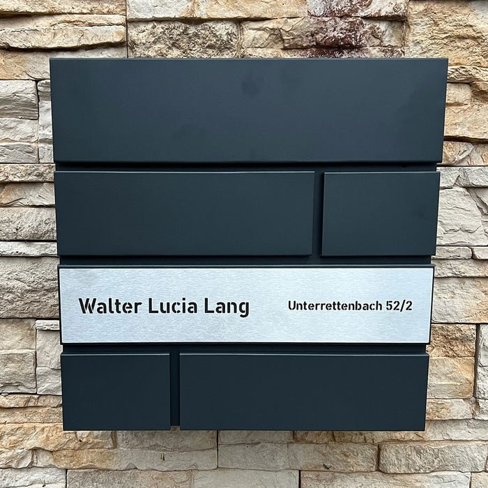 Briefkasten B2, personalisiert mit Edelstahlschild - GÜRTLER.shop