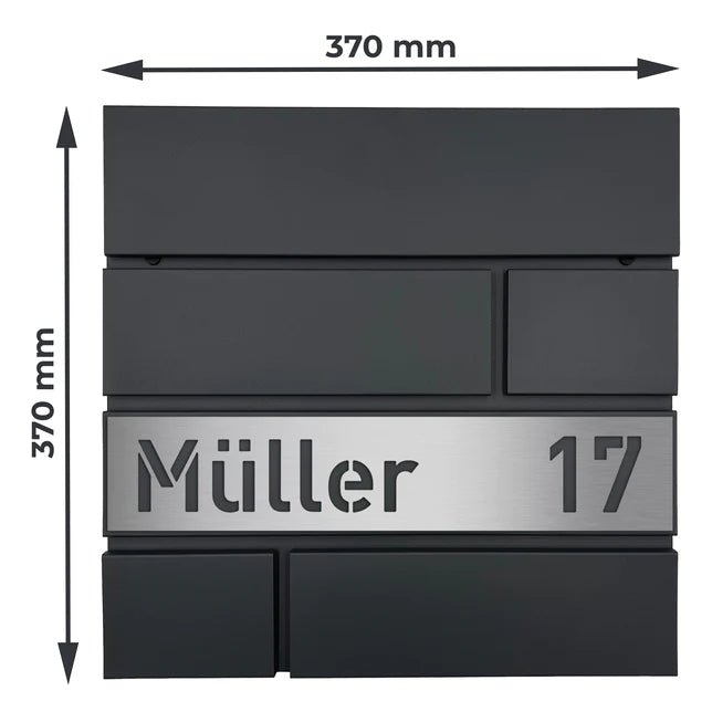 Briefkasten B2, personalisiert mit Edelstahlschild - GÜRTLER.shop